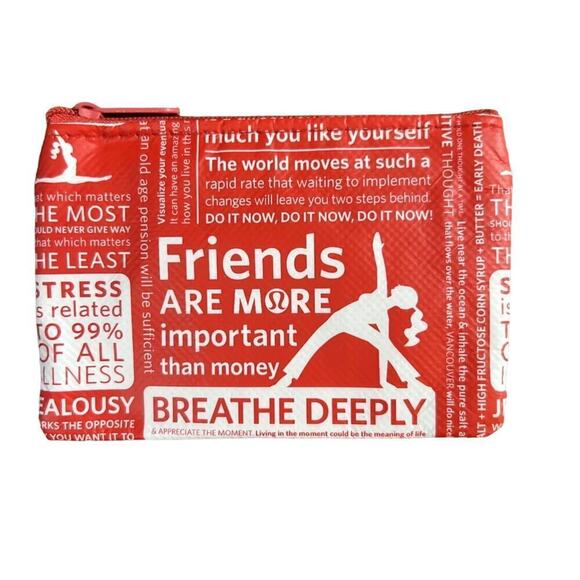 LULULEMON Two (2) Red Manifesto Coin Purse ID Card Mini Pouch NWOT - Picture 5 of 7
